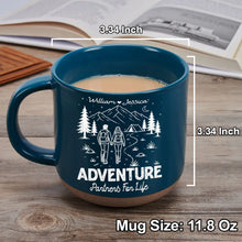 Load image into Gallery viewer, Personalized Ceramic Mug Hand-Holding Hikers Couple Gift