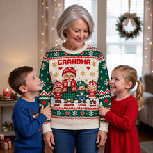 Load image into Gallery viewer, Personalized Sweatshirt with Grandma and Grandkids Design | Unique Christmas Gift