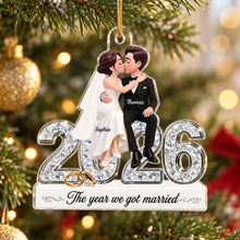 Load image into Gallery viewer, Personalized Acrylic Christmas Ornament Newlywed Gift