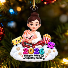 Load image into Gallery viewer, Personalized Acrylic Christmas Ornament Cute Girl with Toys