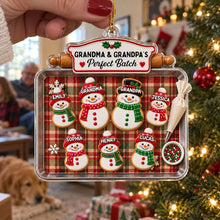 Load image into Gallery viewer, Personalized Acrylic Snowman Cookie Ornament Gift for Grandparents