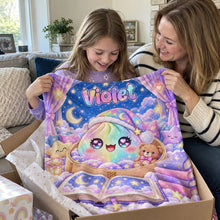 Load image into Gallery viewer, Personalized Fleece Blanket Dumpling Scene Custom Gift for Kids