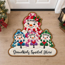 Load image into Gallery viewer, Personalized Snowman Shaped Doormat Gift for Grandma Christmas Decor