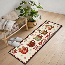 Load image into Gallery viewer, Personalized Family Doormat with Red and Green Mugs Gift for Christmas