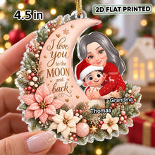 Load image into Gallery viewer, Personalized Acrylic Christmas Ornament Grandma Grandchild Hug