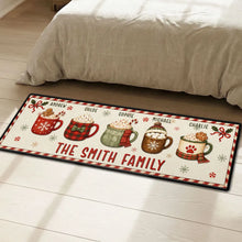 Load image into Gallery viewer, Personalized Family Doormat with Red and Green Mugs Gift for Christmas
