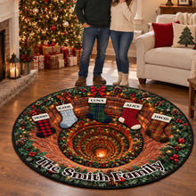 Load image into Gallery viewer, Personalized Round Quilted Mat Christmas Family Gift Decor