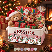 Load image into Gallery viewer, Personalized Snowman Family Rope Basket Christmas Gift for Kids