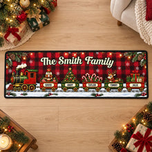 Load image into Gallery viewer, Personalized Premium Doormat Family Holiday Train Gift