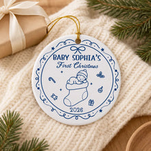 Load image into Gallery viewer, Personalized First Christmas Ornament Custom Name Baby Gift for New Parents