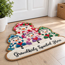 Load image into Gallery viewer, Personalized Snowman Shaped Doormat Gift for Grandma Christmas Decor