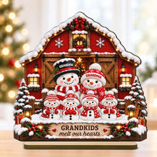 Load image into Gallery viewer, Personalized Wooden Plaque with Snowman for Grandparents | Christmas Gift
