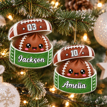 Load image into Gallery viewer, Personalized Acrylic Football Ornament Gift for Kids Christmas