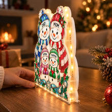 Load image into Gallery viewer, Personalized Snowman Family Acrylic Light Box Gift for Grandparents