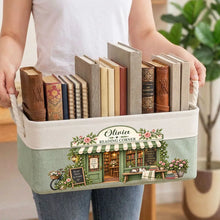Load image into Gallery viewer, Personalized Cotton Linen Rope Basket Cozy Book Lover Gift for Mom
