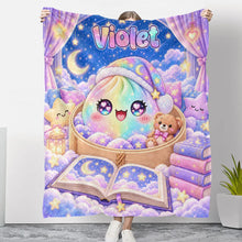 Load image into Gallery viewer, Personalized Fleece Blanket Dumpling Scene Custom Gift for Kids