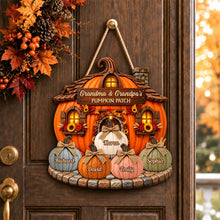 Load image into Gallery viewer, Personalized Wooden Pumpkin Cottage Sign Gift for Grandma & Grandpa