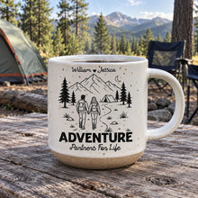 Load image into Gallery viewer, Personalized Ceramic Mug Hand-Holding Hikers Couple Gift