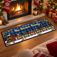 Load image into Gallery viewer, Personalized Premium Doormat Family Holiday Train Gift