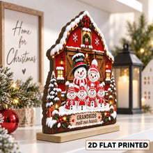 Load image into Gallery viewer, Personalized Wooden Plaque with Snowman for Grandparents | Christmas Gift