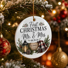 Load image into Gallery viewer, Personalized Ceramic Ornament First Christmas as Mr & Mrs Couple Gift