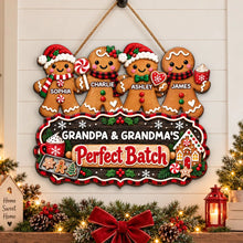 Load image into Gallery viewer, Personalized Gingerbread Family Wooden Sign Gift for Grandparents