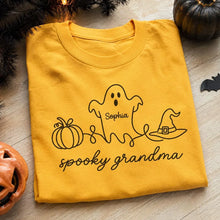 Load image into Gallery viewer, Personalized Spooky Grandma Tee Cute Halloween Gift Idea