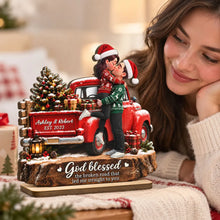 Load image into Gallery viewer, Personalized 2-Layer Wooden Plaque Kissing Couple Gift for Couples Christmas