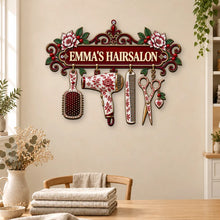 Load image into Gallery viewer, Personalized Shaped Metal Sign Floral Beauty Decor Gift for Stylist