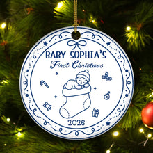 Load image into Gallery viewer, Personalized First Christmas Ornament Custom Name Baby Gift for New Parents