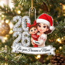 Load image into Gallery viewer, Personalized Acrylic Ornament New Mom Christmas Gift 2023