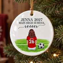 Load image into Gallery viewer, Personalized Ceramic Soccer Ornament Gift for Player | Custom Name
