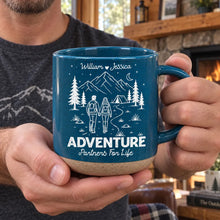 Load image into Gallery viewer, Personalized Ceramic Mug Hand-Holding Hikers Couple Gift