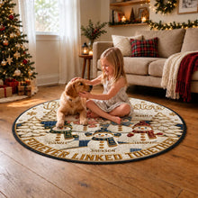 Load image into Gallery viewer, Personalized Round Quilted Mat Gift for Siblings with Snowmen