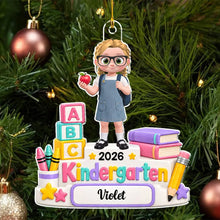 Load image into Gallery viewer, Personalized Acrylic Kindergarten Ornament Gift for Kids