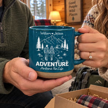 Load image into Gallery viewer, Personalized Ceramic Mug Hand-Holding Hikers Couple Gift