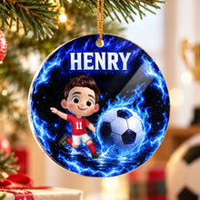 Load image into Gallery viewer, Personalized Acrylic Ornament Cartoon Soccer Player Gift for Kids