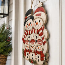 Load image into Gallery viewer, Personalized Wooden Snowman Family Sign Gift for Grandma & Grandpa Christmas Decor