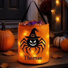 Load image into Gallery viewer, Personalized LED Light Up Halloween Basket for Kids Trick or Treating