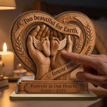 Load image into Gallery viewer, Personalized Wooden Memorial Plaque Gift for Parents - Baby Feet Design