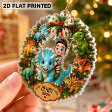 Load image into Gallery viewer, Personalized Dinosaur Acrylic Ornament Gift for Kids Christmas