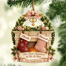 Load image into Gallery viewer, Personalized Acrylic Christmas Ornament for Couples First Year Mr. & Mrs. Gift