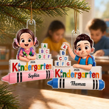 Load image into Gallery viewer, Personalized Acrylic Ornament Colorful Child Crayons Gift for Kids
