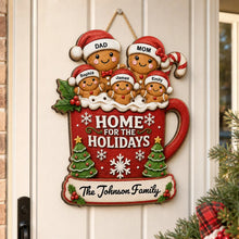 Load image into Gallery viewer, Personalized Gingerbread Scene Wooden Sign Gift for Parents