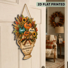 Load image into Gallery viewer, Personalized Wooden Sign for Grandparents Fall Decor Gift