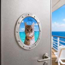 Load image into Gallery viewer, Personalized Acrylic Dog Magnet Peeking Through Porthole Gift for Pet Owners