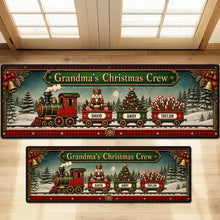 Load image into Gallery viewer, Personalized Snowy Christmas Train Doormat Unique Gift for Grandma