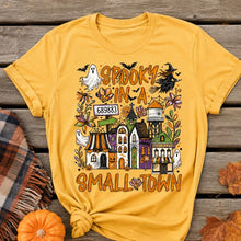 Load image into Gallery viewer, Personalized Halloween Tee Custom Small Town Scene Gift