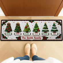 Load image into Gallery viewer, Personalized Christmas Tree Doormat Unique Family Gift Red Green