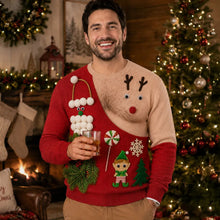 Load image into Gallery viewer, Personalized Funny Reindeer Illusion Sweatshirt for Couples Christmas Gift